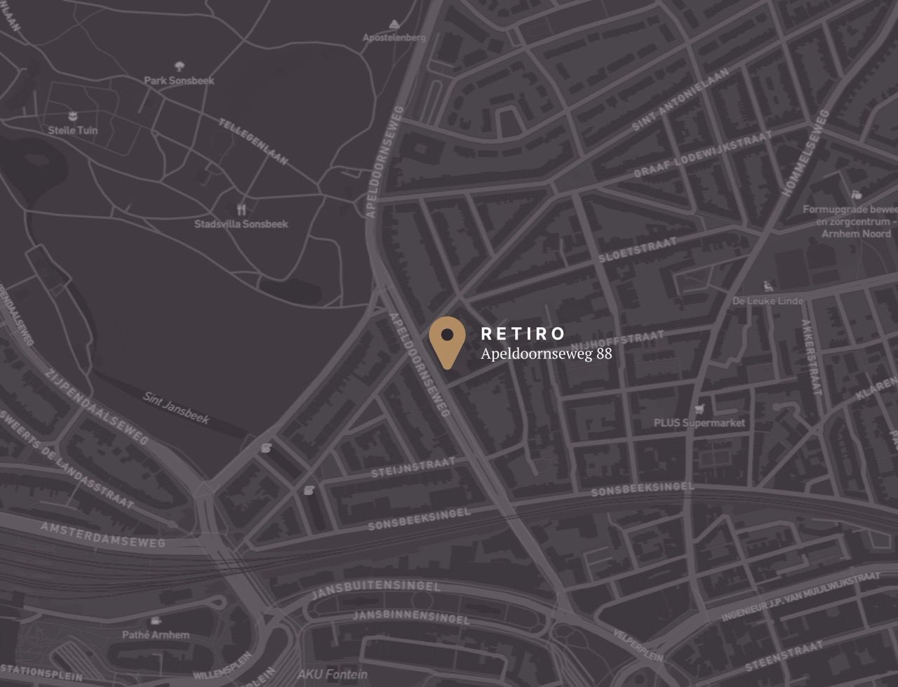 Kaart: Tapasbar Retiro, Apeldoornseweg 88